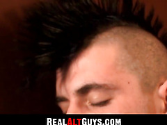 RealAltGuys.com - Tattooed punker strokes his big hard cock solo with intense pleasure
