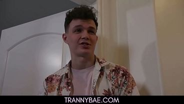 Skinny Brunette Shemale Gets Her Ass Ready For Pounding