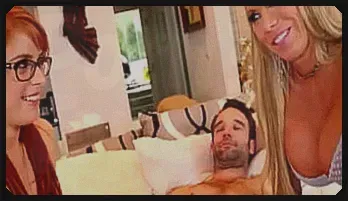 Wild 3-Some Frenzy: Blonde Bombshell Gets Double the Fun