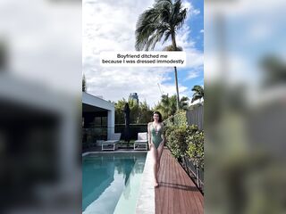 Breasty Brunette hair Jade Blair Shows Off Bikini Body
