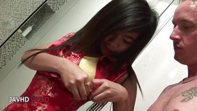 Japanese temptress Sasha seduces with bold solo performance