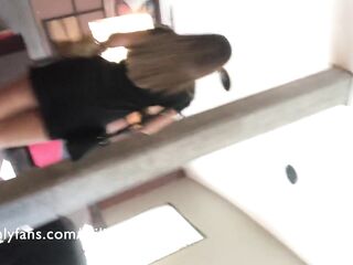 Screwing my hot girlfriend in Starbucks washroom - Argentina - Public washroom -