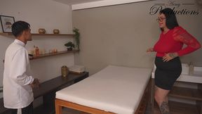 stressed businesswoman teaches her masseur a lesson - hardcore swallow