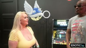 BBC Stretches Blonde Slut Wide in Arcade Pounding