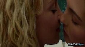 Blonde and Brunette Babes Devour Dripping Pussies Outdoors