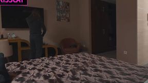Husband's Birthday Treat: Wife Bangs Handyman in Hotel While He Watches, Holding Her Hand and Hair
