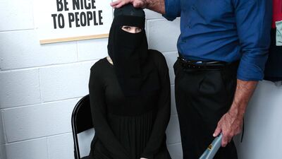 Blonde was ordered to take off her burka by a perverted security officer