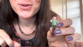 Evil Giantess Consumes Tiny Men Who Trespass