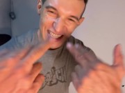 Spitting on a faggot who was watching how he exercised my muscles