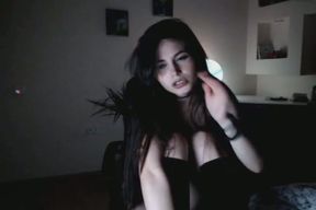 This sexy coed is good at being a tease and she loves showing middle fingers