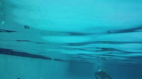 Day Underwater lap breatholding swim in bikini with Summer