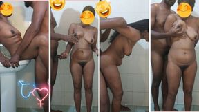 Slutty Sri Lankan Tamil housewife gets ravaged by hubby in steamy bathroom bang