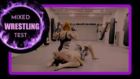 Strength and Skill: The Relentless Duel Between Mel Fire and Aster Black (1080 EN) - Wrestling - Fantasy Wrestling - Semi Competitive - Grappling - Strong Woman - Scissorhold