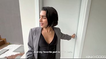 Beautiful big ass real estate agent shows her skills to close a deal!