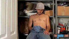 Twink thug Lil B worships feet by jerking off big cock