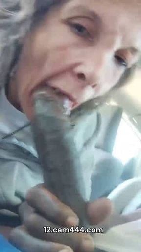 Guy  Cums In Granny's Mouth