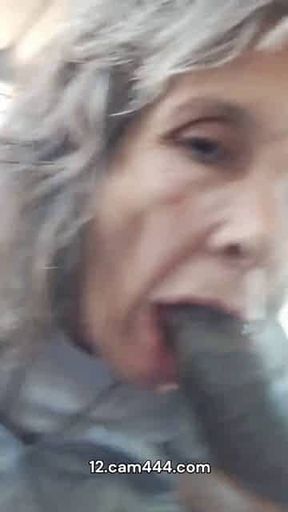 Guy  Cums In Granny's Mouth