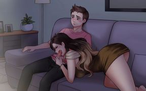 House Chores #17: My MILF Stepaunt Sucked Me off During the Movie and Made Me Cum Really Good