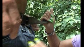 Wonderful Brunette MILF with Perfect Tits Masturbates in the Car Then Gets Fucked and Cummed in Her Mouth by a Big Cock