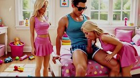 The Barbie babes are always ready for a bedside rumble - AI porn