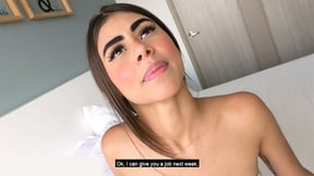 Tiny latina teen does favors during the casting to get the job