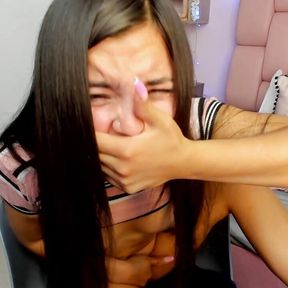 Young Colombian girl masturbates wildly while showing off her young body on the internet for all the old men who see her