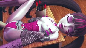 draculaura spread over the teacher s desk - monster high 3d porn parody