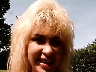 Clasic hirsute German golden-haired gets drilled until a facial