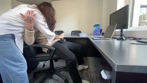 Secretary Sucks my cock in the office