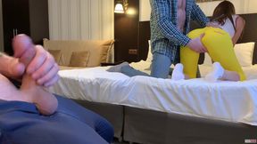 Naughty&#x1F608; wife enjoys it as her husband watches