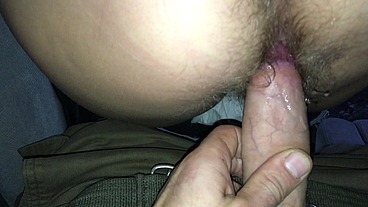 Naughty Couple Fucked in the Bus while the Driver Left for a While. Hairy Pussy Creampied