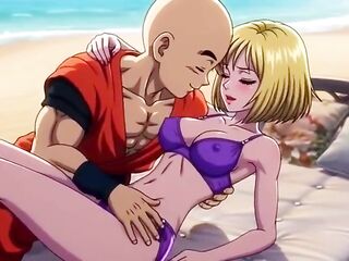 Android 18 & Krillin beach house Passion - Romantic 3D Comics