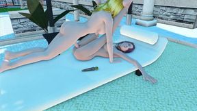 Nice Poolday with sloppy gagging asses fucked raw