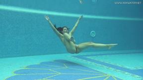 ”Hungarian naked Sazan Cheharda swimming teasing”
