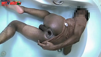 *PREMIUM* Gaping Enema, Washing Out My Asshole With Huge Butt Plug In The Jacuzzi | Angle 2of2