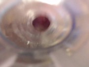 Big dick twink fucks and cums inside see-through fleshlight