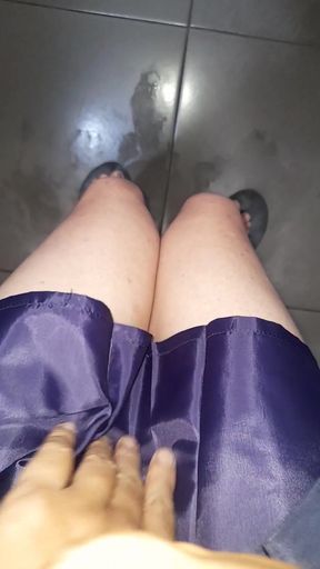 Blue Satin Silk Mini Dress With Gorgeous Lining   Clip 1