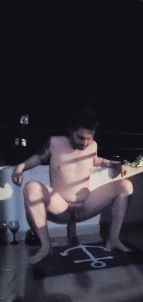 Quick Dildo Fuck in the Balcony