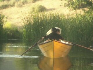 An elegant dame's snatch is squirting whilst is banged in the canoe, and a small in number minutes later her partner unloads all over her nylon-clad feet