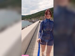 Jeny Smith in a watch-throughout costume