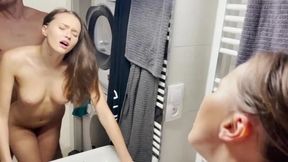 Sexy Brunette Fucked in Front of Mirror