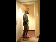 quick cum inside dolphin wetsuit in hotel hall