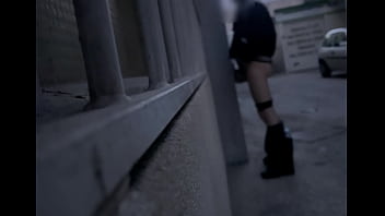 Amateur mates pissing in the street and then quick blowjob