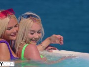 TUSHY Blonde besties experiment with a hot stranger