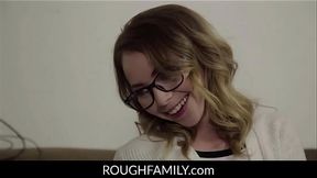 RoughFamily - Nerdy Step Sister Needs her Stepbrother'_s Cock for Education