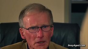 Big balls grandpa fucks blonde babe in the office