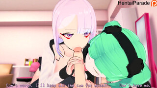Threesome with Lucy and Rebecca Cyberpunk Edgerunners Hentai Uncensored
