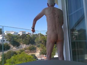 Naked in Menorcan Sun with Cumshow