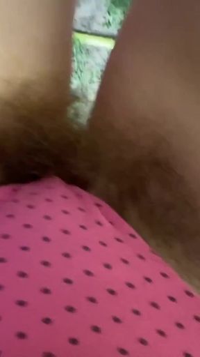 Thrilling moment from &quot;Super Hairy Pussy in Panties Closeup Outdoor&quot;