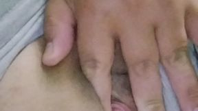 Rubbing myself relax at the sopha in my living room